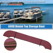 Square Tube Bimini Top Storage Boot 91"-96" W 600D Polyester Wine Red 1 Set