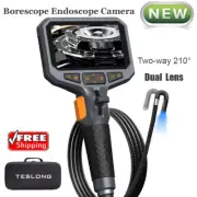 Dual-Lens Endoscope Camera with Light 1920P HD Borescope with 8+1 LED Lights