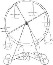 Baxnore Ferris Wheel Cupcake Stand Stainless Steel, 8 Tier Dessert Display Holder for Parties Weddings, 44 cm Tall Rotating Cake Stand with 32 cm Base