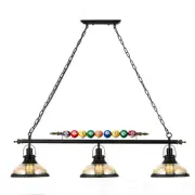 Pool Table Light Billiards Table Light Fixture for 7'-8' Pool 3 Lamp Shades