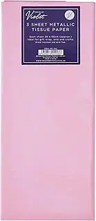 Design by Violet Partisan Metallic Tissue Paper 3 Sheets, Pink (DBV-MT-PK)