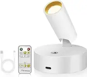NCONCO Spot Lights Indoor with Remote Control Accent Spotlight Indoor Rechargeable Uplighting with Timer and Dimmable for Pictures Artwork Wall Plant (White)