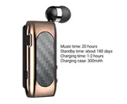 Bluetooth-compatible Earphone Telescopic ENC Noise Reduction Collar Clip Mini Wireless Headset Handsfree Earbuds for Business -Golden