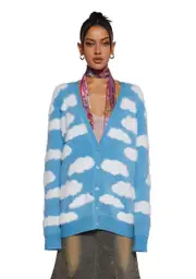 [Dolls Kill] Lucy In The Sky Cloud Print Cardigan (Fairfax)