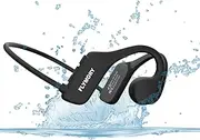 Flymory Bone Conduction Swimming Headphones, IPX8 Waterproof Earphones Bluetooth 5.3, Adjustable Open Ear Headphones 32G MP3 Player, 8H Underwater Wireless Sport Earphones for Running Workout Cycling