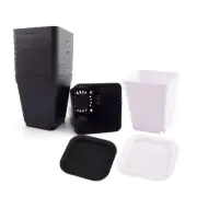 7cm Plastic Black white Flower nursery tray Pots Planters Creative Square grow c