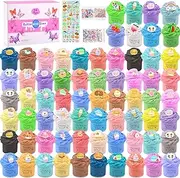 Afofall 68 Pack Mini Butter Slime Kit, Non-Sticky and Super Soft Sludge with Cake Sticker, Perfect for Girls Party Favors,Birthday Gift, DIY Putty Fidget Toys, Kids Toys for Ages 3 +