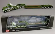 DCP 1:64 *GREEN & WHITE* Tri-Axle Peterbilt 389 48" Flattop & Lowboy Trailer