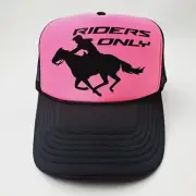 Riders Only Female Barrel Racing Hat Cap Vintage Foam Trucker Mesh Snapback Pink