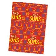 Gold Coast Suns AFL Xmas Team Logo Wrapping Paper Giftwrap