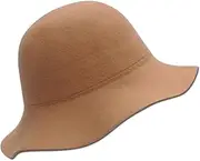 [YING LAN] Women's Elegant Wool Wide Brim Floppy Panama Hat Vintage Bowler Fedoras Hats