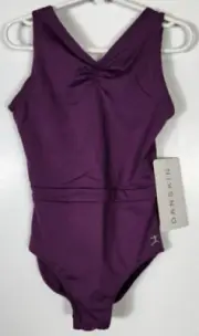 Danskin Dance Girls Size Small (4-6) Aubergine V-Neck Leotard NWT