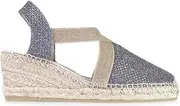 [TONI PONS] Triton | Plom Lead Glitter Textile | Womens Wedge Pull On Espadrille Shoes