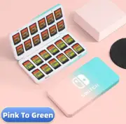 24 Slot Game Case for Nintendo Switch Game Cards - Pink to Green
