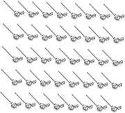 [ULDIGI] Ball Ear Earring Components Earring Posts Ear Rings Studs Ear Studs Ear Components DIY Earrings Accessories DIY Handmade Earring Accessories Stainless Steel