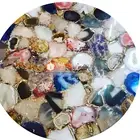 Natural Agate Stone Round Console Coffee Table Top Semi Precious Geode Stone Dec