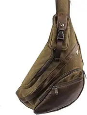 Leather Sling Bag Crossbody Backpack for Men Women Outdoor Travel Camping Shoulder Chest Day Pack Vintage Backpacks Daypack