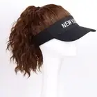 Short Wavy Ponytail Fake Hair Hat Golf Cap Pony Tail Shade Baseball Cap Wig