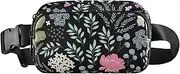 [Amooorous] Floral Colorful Trendy Fanny Waist Pack for Men Women Mini Crossbody Shoulder Bag with Adjustable Strap for Travel Shopping Running, floral colorful, 1 size