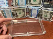 10 Acrylic 100 Bank Note Frame Plastic Money Holder Currency Display Dollar Case