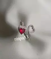 Burmese Syn Ruby Cubic Zirconia Gift For Women's Adjustable Toe Ring 925 SS
