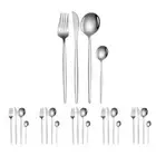 24pcs Rust-proof Gold/Silver Cutlery Set Table Knives Fork Spoon Home Party