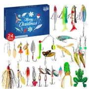Advent Calendar Fishing Lures 2024 Countdown Lake Fishing Tackle Kit Box Gift