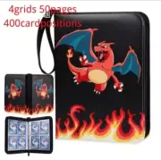 Pokemon TCG Charizard Red Black Flame Zip Up 50 pages Holds 400 Card Binder New!