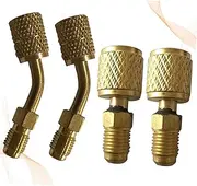 ETHZZLE 4pcs Air Conditioner Refrigeration Hose Adapters R410a for Car Ac Quick Coupler Connector Easy Install Kit