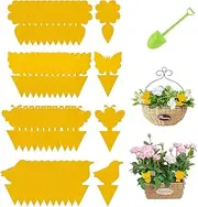 Pack of 48 Yellow Stickers Fungus Gnats Combat Indoor Plants Yellow Boards Fly Trap Adhesive Trap Fly Catcher Mosquito Trap for Potted Plants Against Aphids, Thrips, White Flies