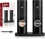 Aswalling Electric Salt and Pepper Grinder Set, Single Hand Adjustable Coarseness, Seasoning Tools