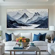 Handmade Oil Painting Canvas Wall Art Decoration Modern Abstract Texture Beautiful Scenery Mountains Rivers for Living Room Home Decor Rolled Frameless Unstre