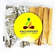 Organic California White Sage (Salvia Apiana) & Palo Santo (Holly Wood) Smudge Bundle Kit (2 white sage bundles 4"-5" & 4 Palo Santo Sticks 4")