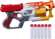 Nerf Mega CycloneShock Toy Blaster, Hotrod Color Style, 6-Dart Drum, 6 Nerf AccuStrike Mega Darts, Easy Priming (Amazon Exclusive)
