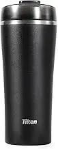 Tiken 16 Oz Insulated Tumbler, Stainless Steel Coffee Tumblers with Stronghold Lid, Travel Coffee Mug 470ML – Black