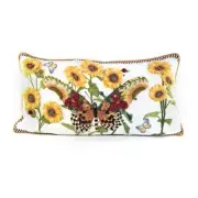 MacKENZIE MONARCH BUTTERFLY LUMBAR PILLOW WHITE BNWT