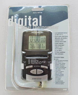 Acurite NEW Digital Barbecue Timer & Thermometer 00648GT with 24 Hour Alarm