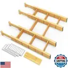 SpaceAid Bamboo Drawer Dividers with Inserts and Labels, Kitchen Adjustable D