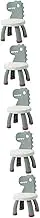 CONGARTENO 5pcs Sturdy Plastic Children's Stool Back Cartoon Dinosaur Design Toddler's Activity Chair