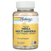 Solaray, Mega Multi Mineral, Iron Free, 100 Capsules