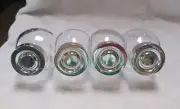 IKEA RAJTAN 5 oz Clear Glass Spice Jars With Silver Lids Set of 4 New Never Used