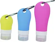HONITANO 1Set Refillable Travel Bottles Silicone Lotion Containers for Toiletries Lightweight Leakproof Design for Home Travel Random Colors