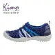 【Kimo 德國品牌健康鞋】珠光羊皮網布緞帶懶人休閒鞋 女鞋(藍色 KBCWF073336)