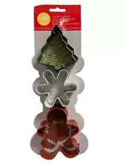 NEW Wilton Christmas Cookie Cutter Set of 3 Tree Snowflake Gingerbread Man.