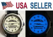 Watch men's Personalized BLUE GREEN LUME Dial 48mm Case Silicon band LOGO Design