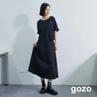 在飛比找蝦皮商城優惠-【gozo】方格泡泡布兩件式裙子套裝(黑色/綠色_F) | 