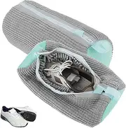 2pcs Deluvo Shoe Cleaning Bag Shoes Laundry Bag with Zippered Reusable Shoe Bag for Washing Machine Lightweight Portable Shoe Washing Bag Shoes Laundry Bag for Sneakers Running Shoes
