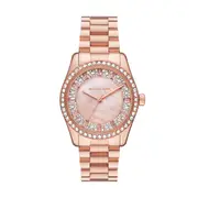 Michael Kors Lexington Three Hand Rose Gold Tone Stainless Steel Watch MK7444