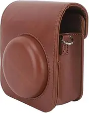 Instant Camera Case, PU Leather Retro Camera Protective Bag Compatible with Instax Mini 12, Adjustable Shoulder Strap Camera for Instax Mini 12, Brown