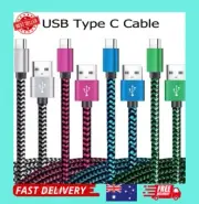 USB Type C Cable 2.4A Fast 1M 2M 3M Charging Nylon Braided Wired Charger
